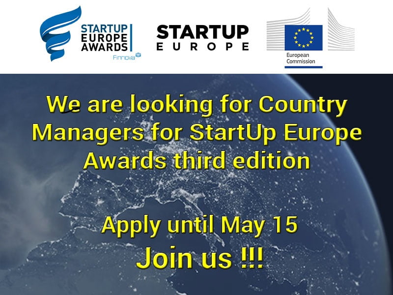 Startup Europe Awards 2019 ha lanzado la convocatoria para seleccionar a los Country Managers