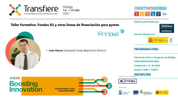The 10th edition of Transfiere, the main R+D+I meeting in Southern Europe, will be celebrated in Málaga on the 14th and 15th April