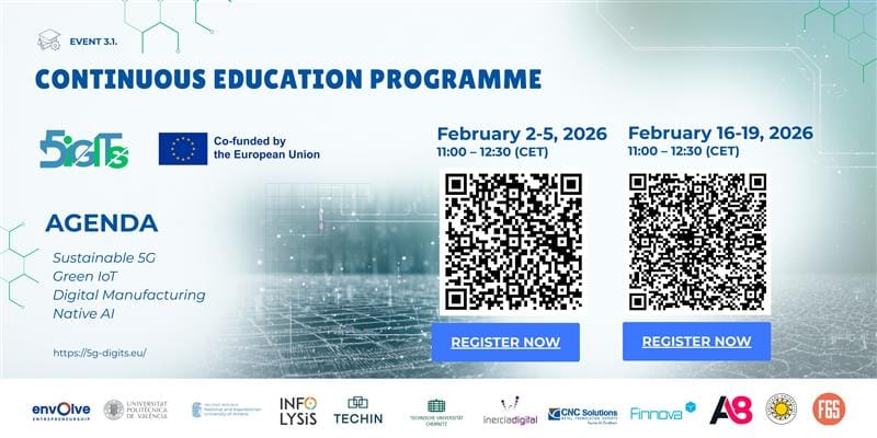 5G-DiGITs opens its continuous education courses to validation by industry professionals