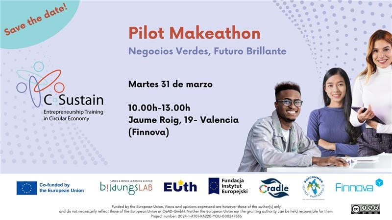 C-SUSTAIN reúne a jóvenes emprendedores en Valencia para un makeathon de innovación y economía circular en la Fundación Finnova
